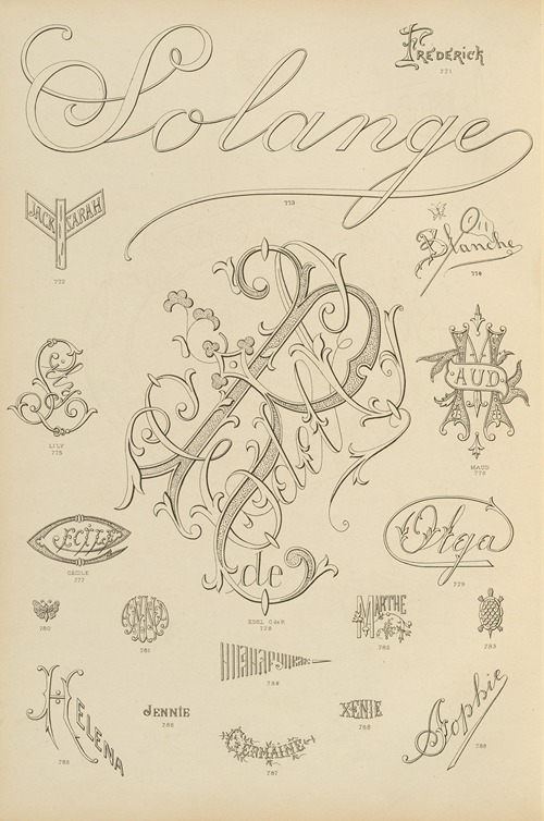 Album de chiffres & monogrammes couronnes de noblesse, françaises et etrangères Pl.074