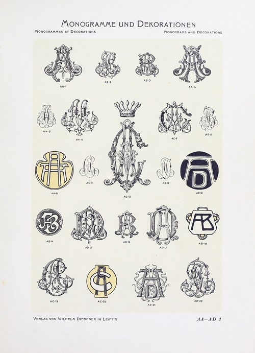 Monogrammes und Dekorationen Pl.001