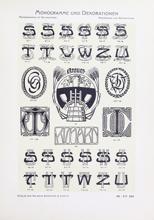 Monogrammes und Dekorationen Pl.102