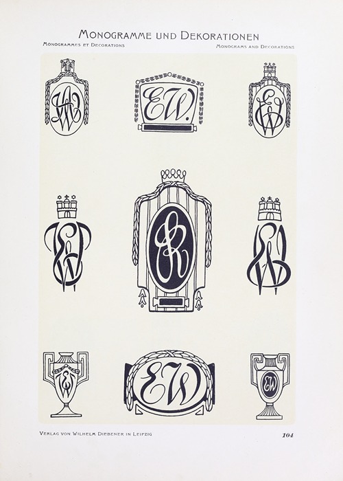 Monogrammes und Dekorationen Pl.104