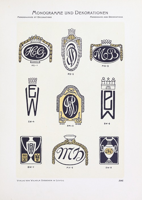 Monogrammes und Dekorationen Pl.106