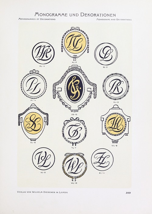 Monogrammes und Dekorationen Pl.109