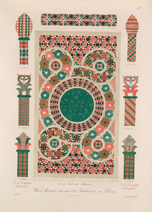 Ornamente aller klassischen Kunst-Epochen nach den Originalien in ihren eigenthümlichen Farben Pl.073