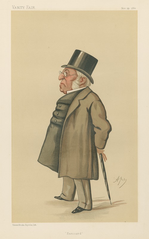 Politicians – ‘Hansard’. Mr. Henry Hansard. November 29, 1884