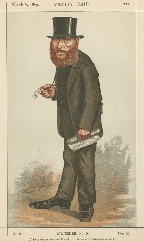 Politicians – ‘If he is not an advanced liberal, it is for want of advancing himself’. Rt. Hon. W.E. Forster. March 6, 1869