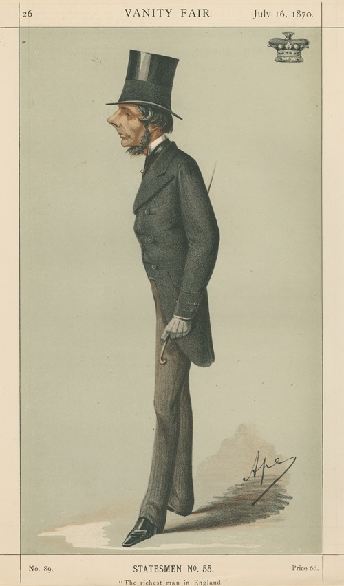 Politicians – ‘The richest man in England’. The Marquis of Westminster. 16 July 1870