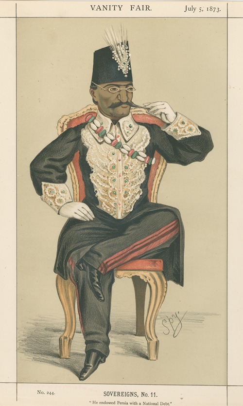Royalty; ‘He endowed Persia with a National Debt’, Nassar-ed-din, The Shah of Persia, July 5, 1873