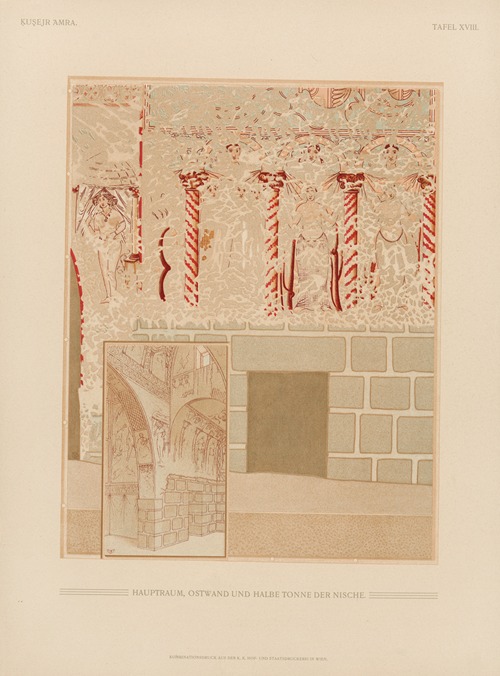 Ḳuṣejr ʻAmra; mit einer Karte von Arabia Petraea Pl.18
