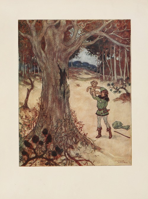 He stopped before a big oak