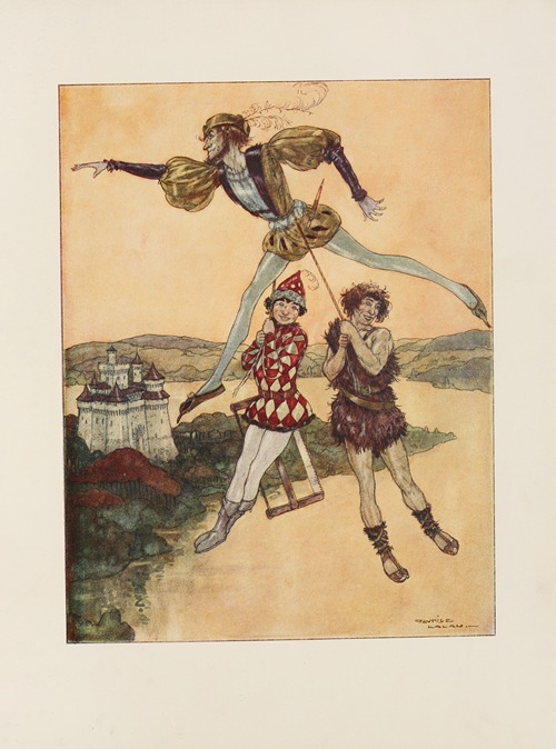 They hung on to Flying Feather’s rope and he lifted them all