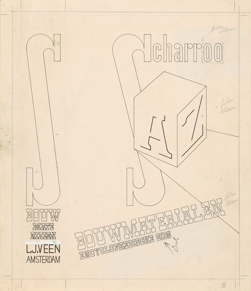 Bandontwerp voor; P.W. Scharroo, Bouwmaterialen. Encyclopaedische gids voor theorie en praktijk