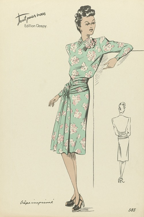 Tout pour vous, Edition Claspy, 1943, No. 585 ; Crêpe imprimé