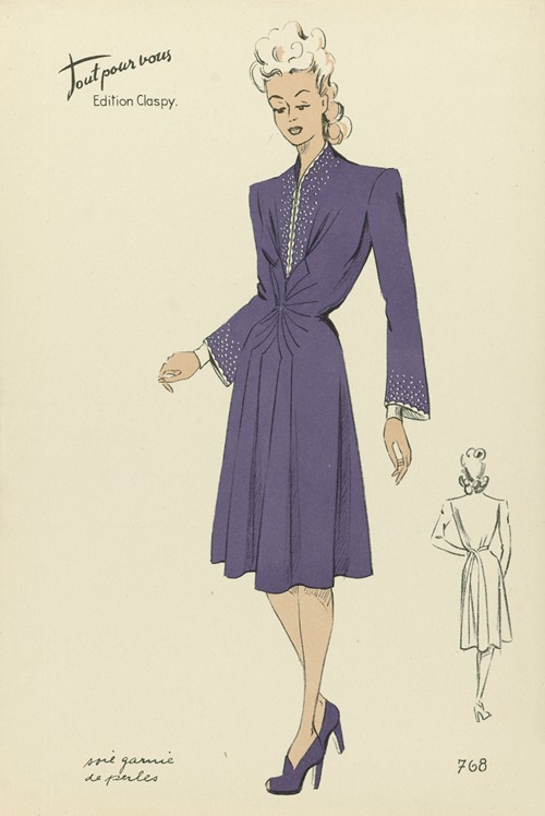 Tout pour vous, Edition Claspy, 1943, No. 768 ; Soie garnie de perles