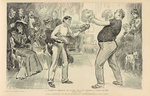 In order to preserve his figure, Mr. Tagg becomes a patron of the manly art