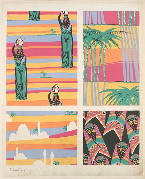 Four compositions of Middle Eastern scenes