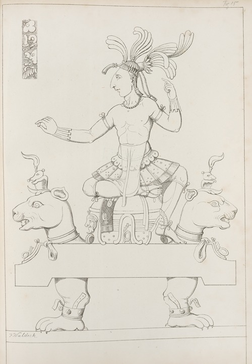 Figure seated on a bench in the form of an animal