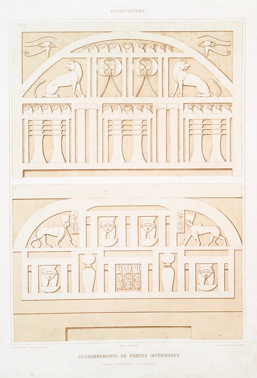 Architecture; couronnements de portes intérieures (Thèbes & Sedeinga –XVIIIe. dynastie)