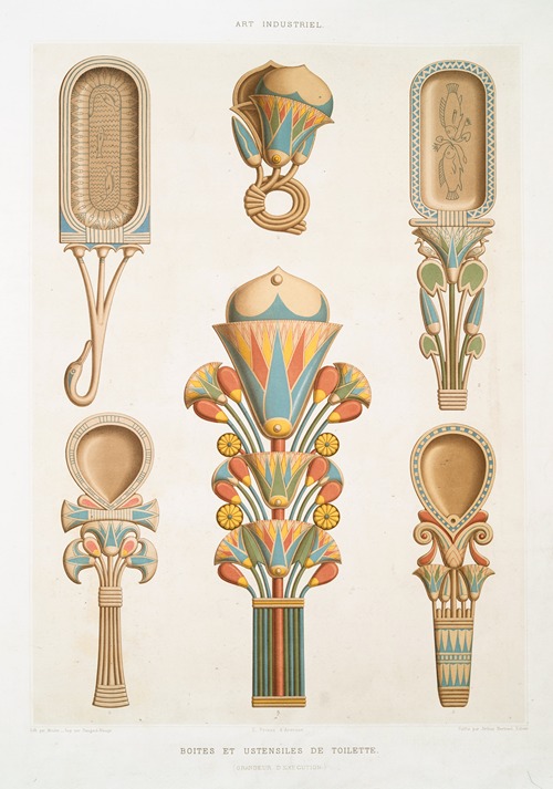 Art industriel; boites et ustensiles de toilette (grandeur d’exécution).