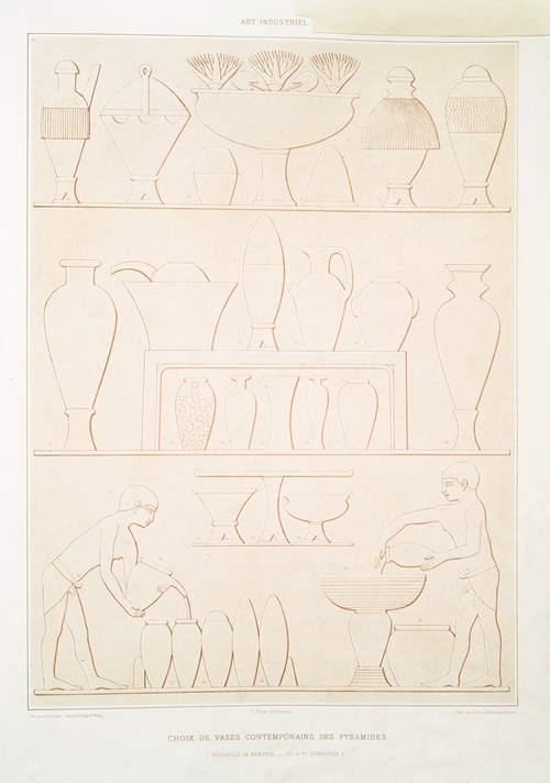Art industriel; choix de vases contemporains des pyramides (nécropole de Memphis — IVe. et Ve. dynasties)