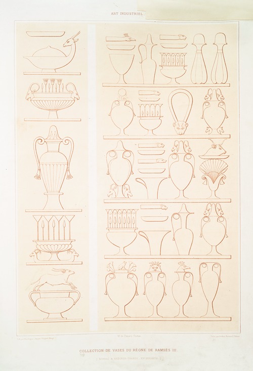 Art industriel; collection de vases du règne de Ramsès III (Karnac & Medineh-Thabou — XXe. dynastie)
