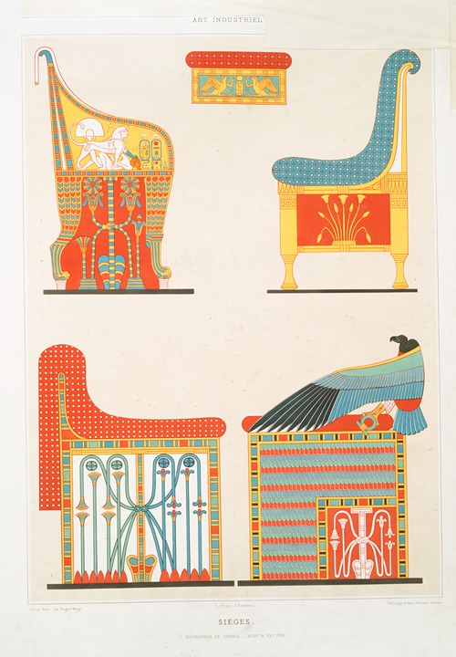 Art industriel; siéges (nécropole de Thèbes — XVIIIe. & XXe. dyn.)