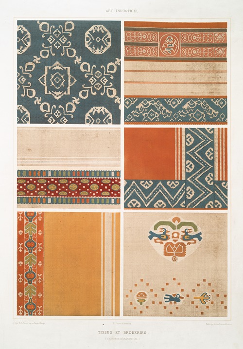 Art industriel; tissus et broderies (grandeur d’exécution)