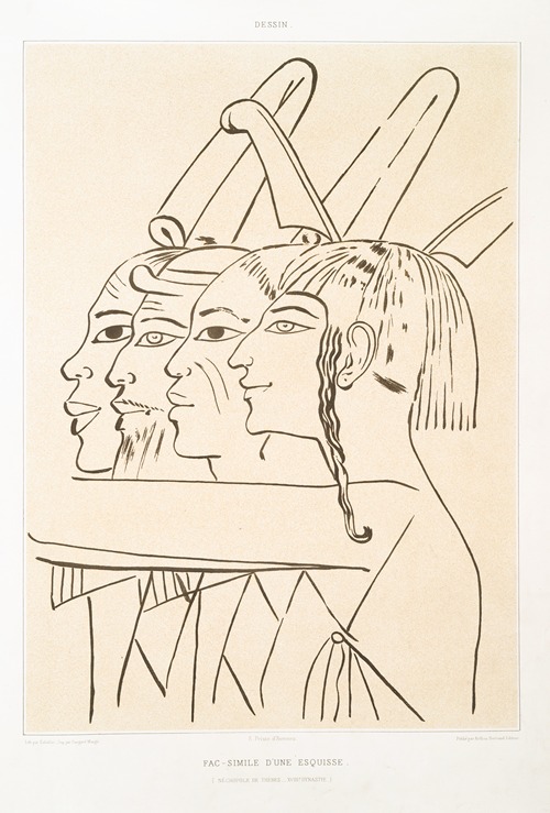 Dessin; Fac-simile d’une esquisse (nécropole de Thèbes — XVIIIe. dynastie)