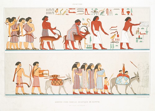 Peinture; arrivée d’une famille asiatique en Égypte (Beni Haçen — XIIe. dynastie)