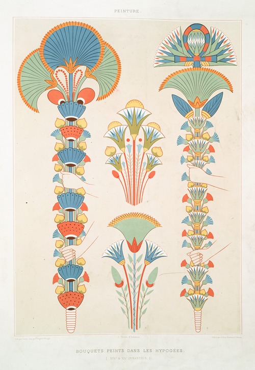 Peinture; bouquets peints dans les hypogées (XIXe. & XXe. dynasties)