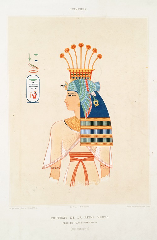 Peinture; portrait de la reine Nebto, fille de Ramsès-Meïamoun (XIXe. dynastie)