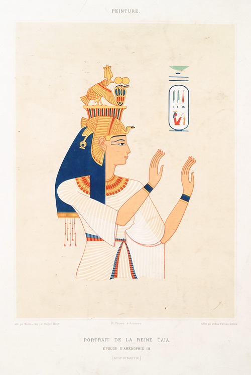 Peinture; portrait de la reine Taïa, épouse d’Aménophis III (XVIIIe. dynastie)