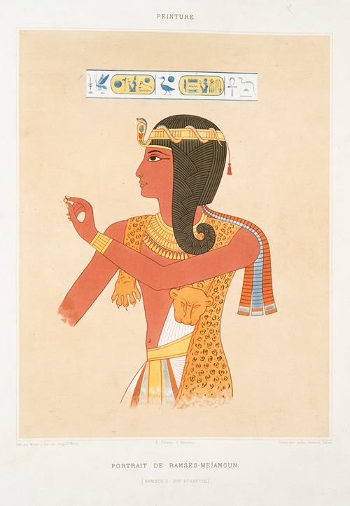 Peinture; portrait de Ramsès-Meïamoun (Ramsès II — XIXe. dynastie)