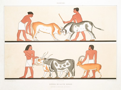 Peinture; scènes de la vie rurale (hypogées de Béni-Haçen — XIIe. dynastie)