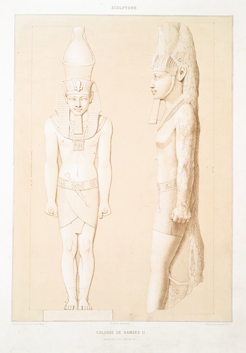 Sculpture; Colosse de Ramsès II (Memphis — XIXe. dynastie)