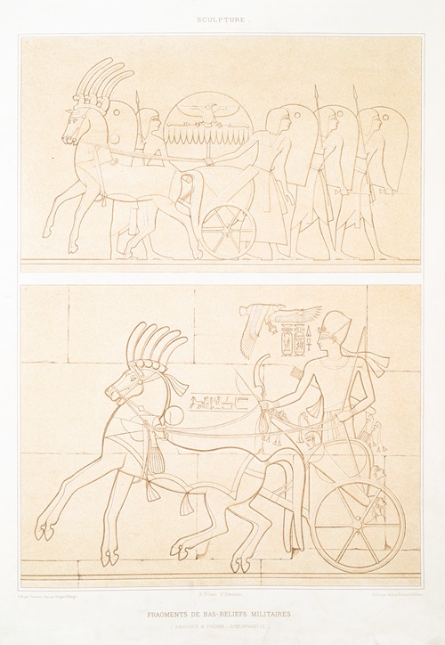 Sculpture; fragments de bas-reliefs militaires (Abouchek & Thèbes — XIXe. dynastie)