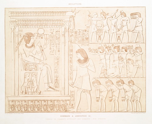 Sculpture; hommage à Aménophis III ; tombeau de Chamhati, intendant des domaines — XVIIIe