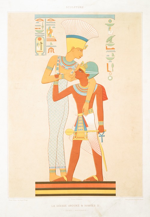 Sculpture; la déesse Anouké & Ramsès II (Talmis — XIXe. dynastie)