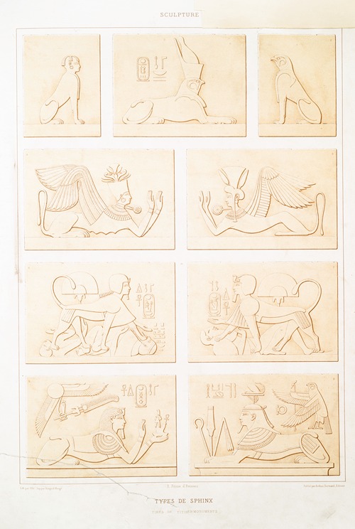 Sculpture; types de sphinx, tirés de divers monuments