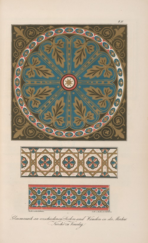 Glasmosaik an verschiedenen Decken und Wänden in der Markus-Kirche zu Venedig