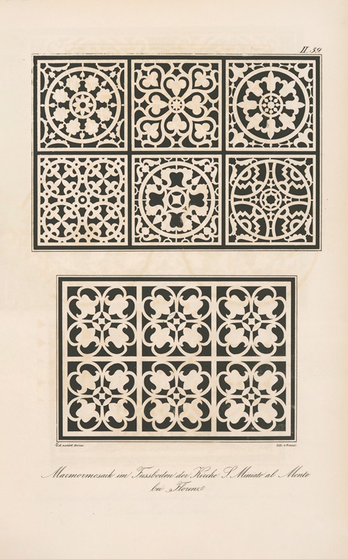 Marmormosaik im Fussboden der Kirche S. Miniato al monte bei Florenz