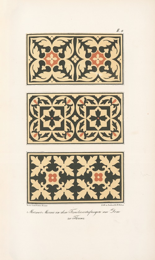 Marmor-Mosaik in den Fenstervertiefungen am Dom zu Florenz 2