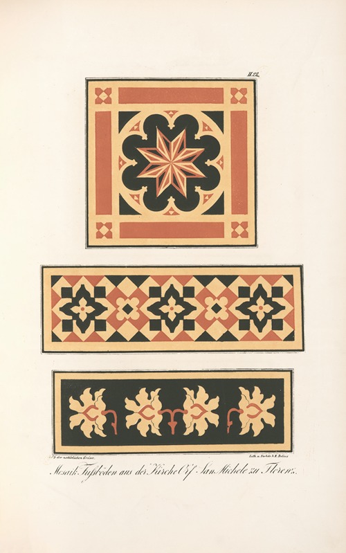 Mosaik-Fussböden aus der Kirche Or’ San Michele zu Florenz