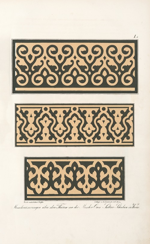 Mosaikverzierungen über den Thüren an der Moschee Omu Sultan Schaban zu Kairo