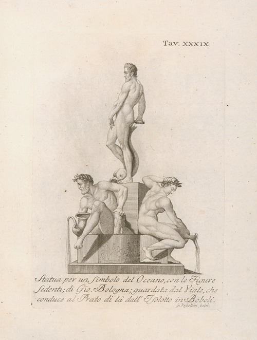 Statua per un Simbolo del Oceano, con le Figure Sedenti; di Gio. Bologna