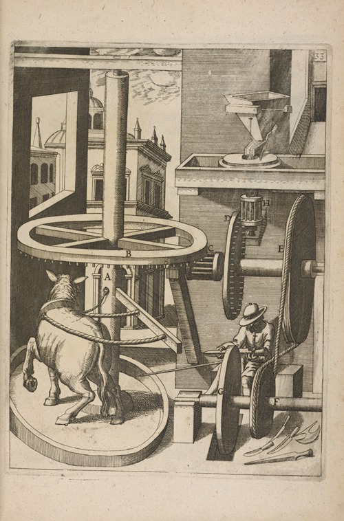 Fig. XXXIII. Aconi-&Stilbomylos, sive cotiaria & frumentaria mola.
