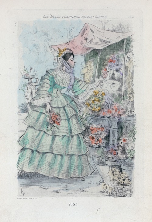 1855 [Women’s fashion in nineteenth-century Paris]