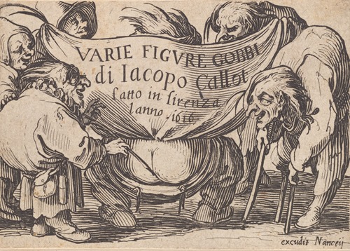 Varie figure gobbi, suite appelée aussi Les bossus, Les pygmées, Les nains grotesques – Frontispice