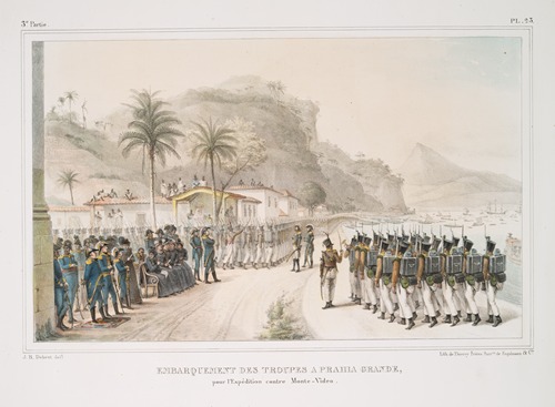 Embarquement des troupes à Prahia-Grande, pour l’expédition contre Monte-Video