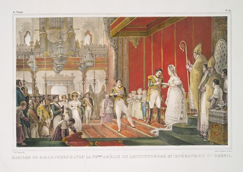 Mariage de S.M.I.D. Pedro I-er avec la princesse Amélie de Leuchtenberg, 2-e Impératrice du Brésil.