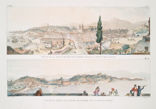 Vue générale de la ville de Rio de Janeiro prise de Couvent de St. Bento; Vue de la même ville, prise de l’Église de Notre-Dame de la Gloire